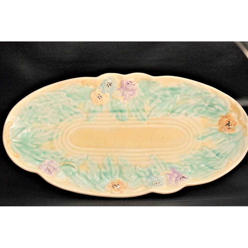 Floral Relief Console Bowl / Platter Avon Ware Made in England